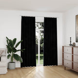 vidaXL Blackout Curtains 2 pcs with Hooks 140x175 cm Velvet Black