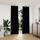 vidaXL Blackout Curtains 2 pcs with Hooks 140x175 cm Velvet Black