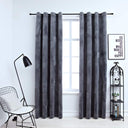 vidaXL Black Velvet Blackout Curtains with Rings 2 pcs 140x175 cm