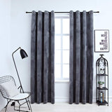 vidaXL Gordijn verduisterend met ringen 2 st 140x175 cm fluweel zwart