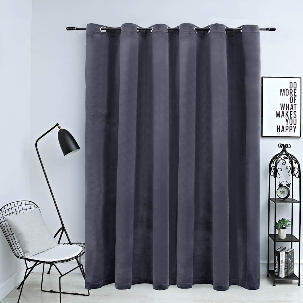 vidaXL Gordijn verduisterend met ringen 290x245 cm fluweel zwart