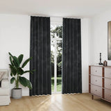 vidaXL Blackout Curtains 2 pcs with Hooks 140x175 cm Velvet Black