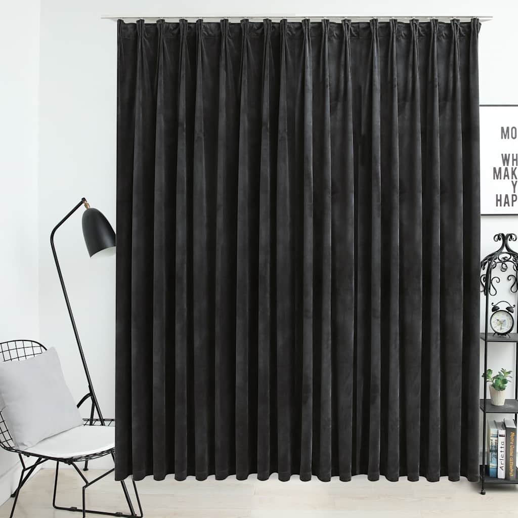vidaXL Gordijn verduisterend avec haken 290x245 cm fluweel noir