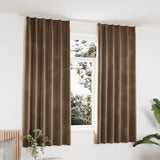 vidaXL Blackout Curtains 2 pcs with Hooks 140x175 cm Velvet Black