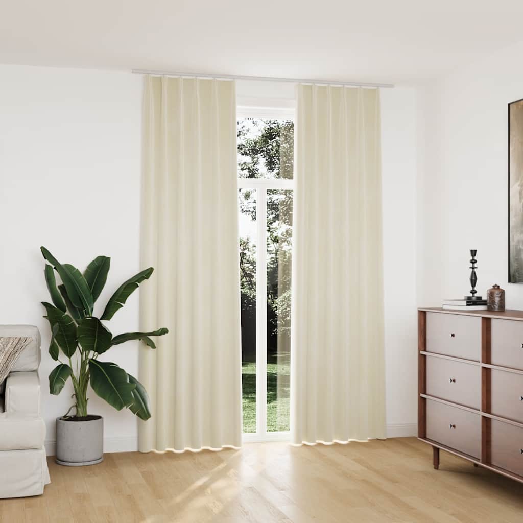 vidaXL Blackout Curtains 2 pcs with Hooks 140x175 cm Velvet Black