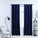 vidaXL Black Velvet Blackout Curtains with Rings 2 pcs 140x175 cm