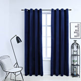 vidaXL Gordijn verduisterend met ringen 2 st 140x175 cm fluweel zwart