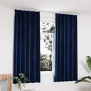 vidaXL Gordijnen verduisterend 2 st met haken 140x175 cm fluweel noir