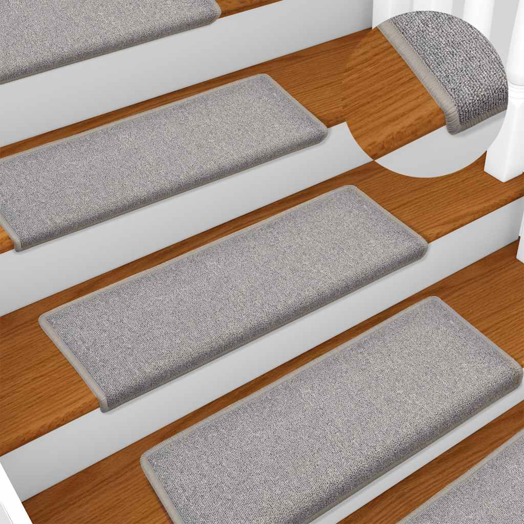 vidaXL Trapmatten 15 st 65x21x4 cm Antraciet Rechthoekige Rand