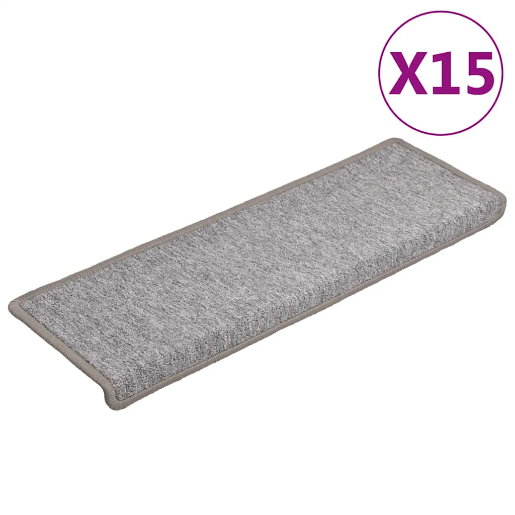 vidaXL Trapmatten 15 st 65x21x4 cm Antraciet Rechthoekige Rand