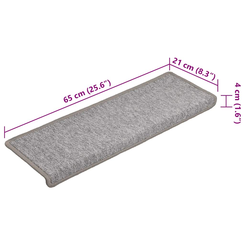vidaXL Trapmatten 15 st 65x21x4 cm Antraciet Rechthoekige Rand