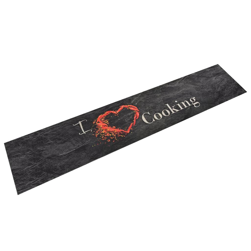 vidaXL Keukenmat wasbaar groenteprint 45x150 cm fluweel