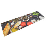 vidaXL Keukenmat wasbaar groenteprint 45x150 cm fluweel