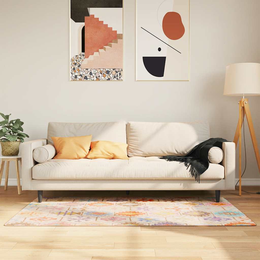 vidaXL Vloerkleed wasbaar anti-slip 80x150 cm meerkleurig