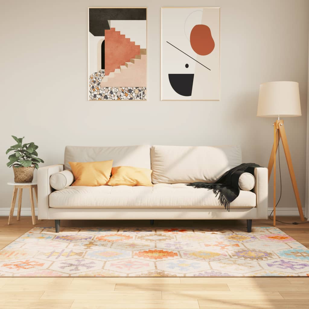 vidaXL Vloerkleed wasbaar anti-slip 80x150 cm meerkleurig