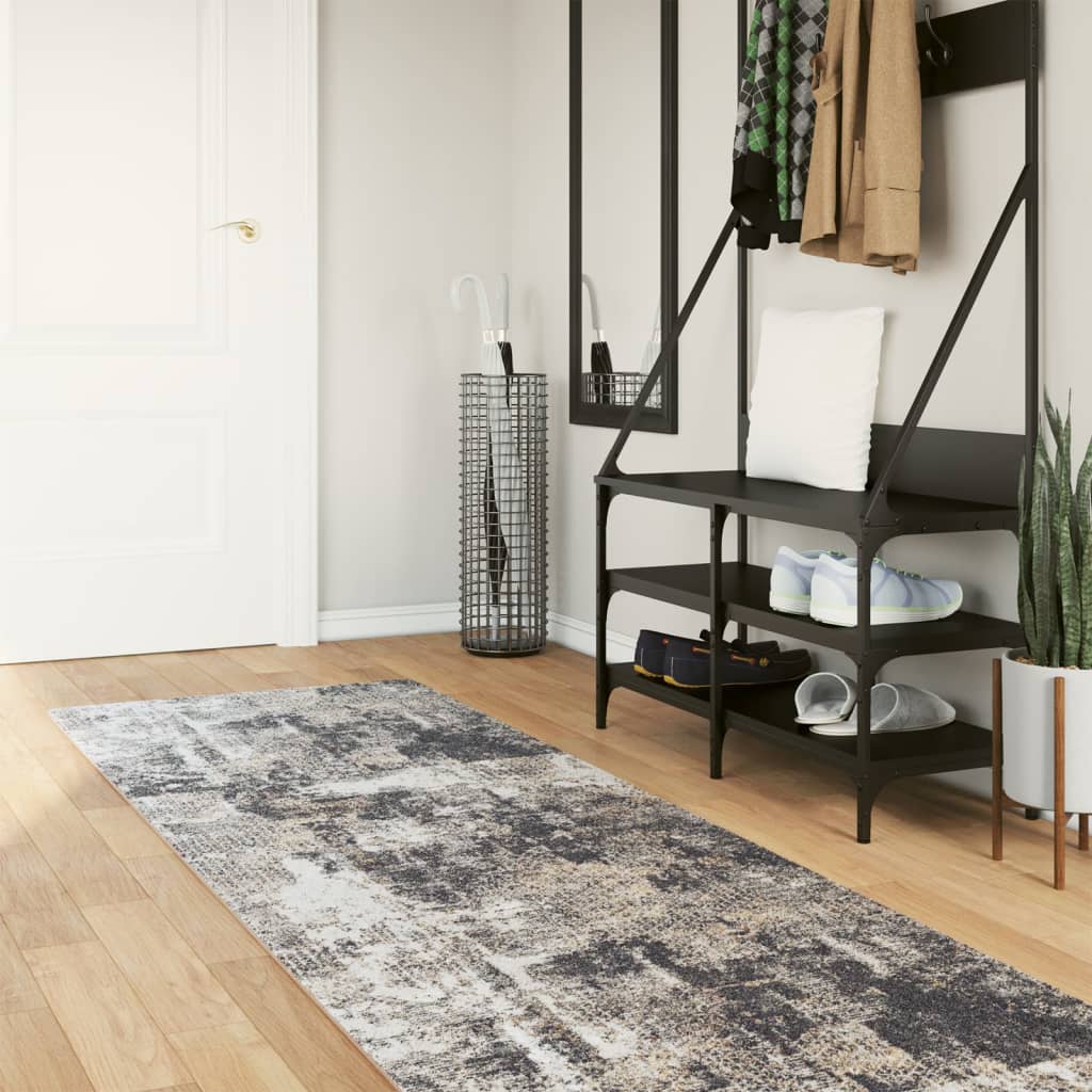 vidaXL Vloerkleed wasbaar anti-slip 80x150 cm meerkleurig