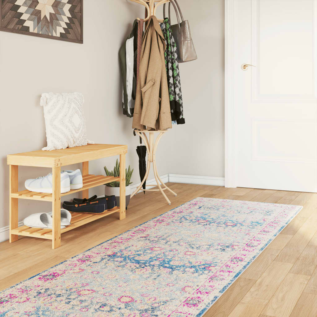 vidaXL Vloerkleed wasbaar anti-slip 80x150 cm meerkleurig