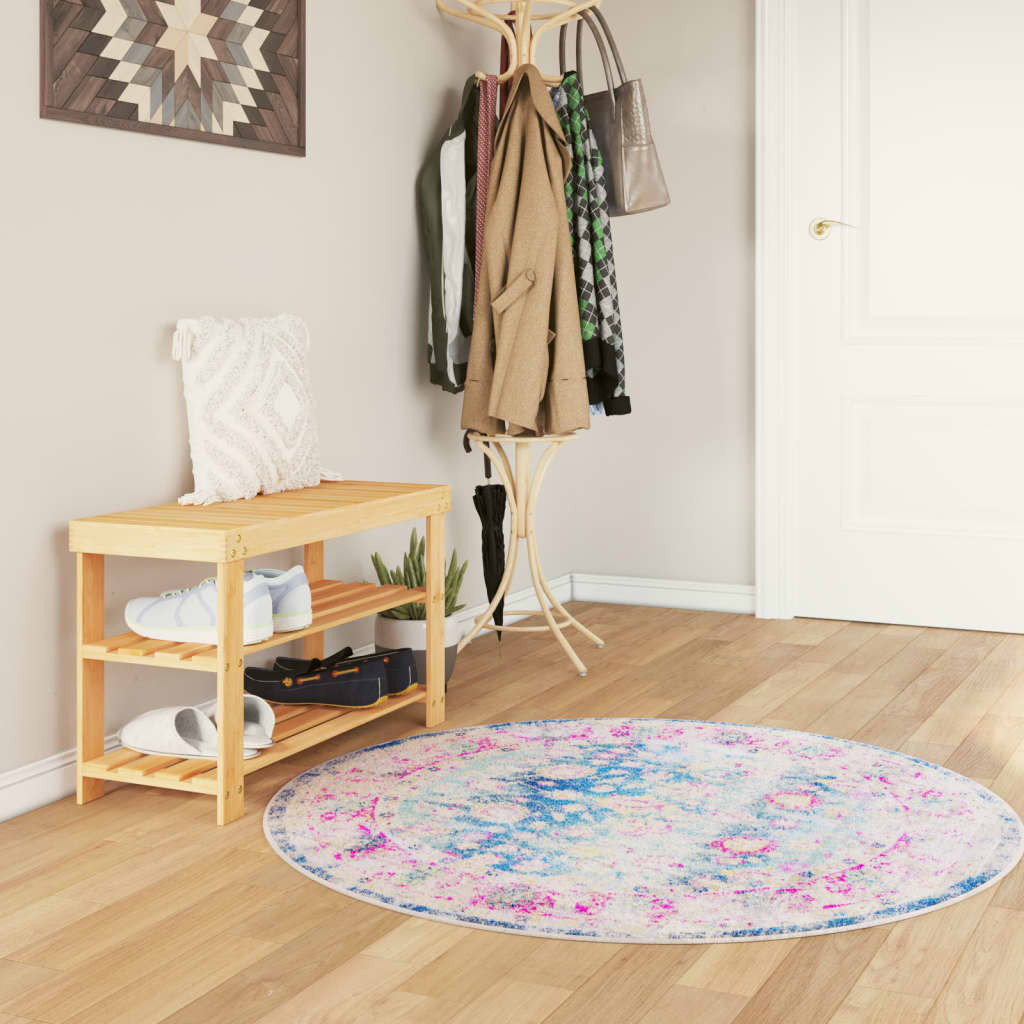 vidaXL Vloerkleed wasbaar anti-slip 80x150 cm meerkleurig