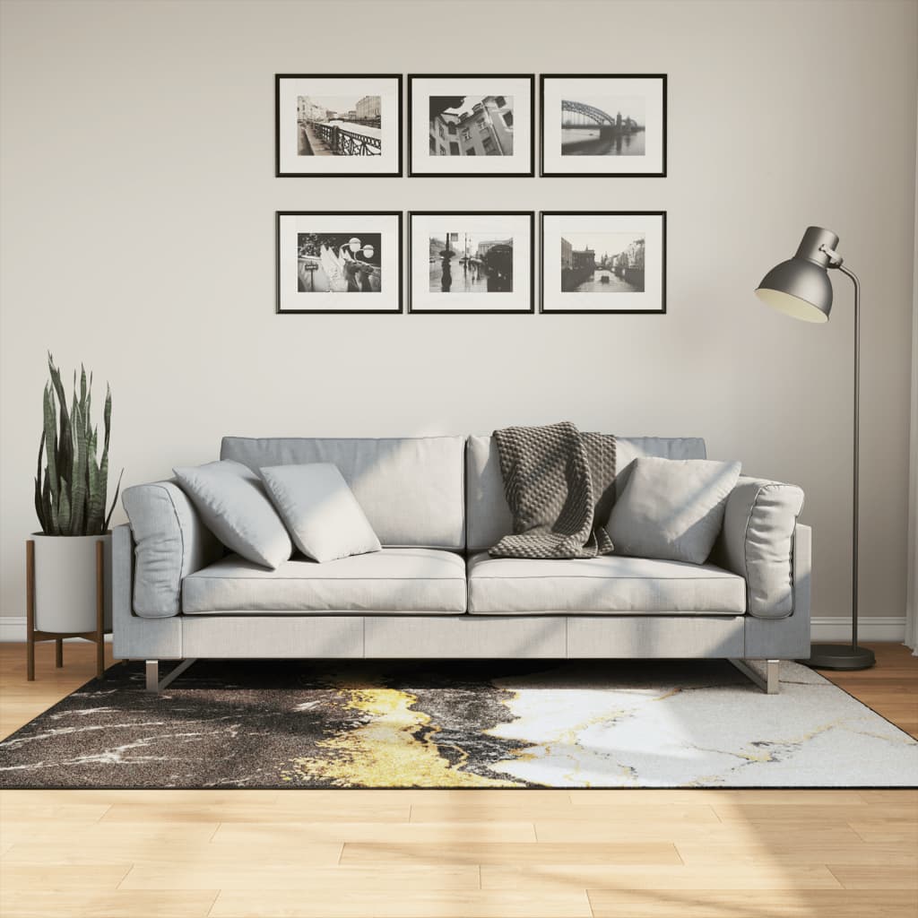 vidaXL Vloerkleed wasbaar anti-slip 80x150 cm meerkleurig