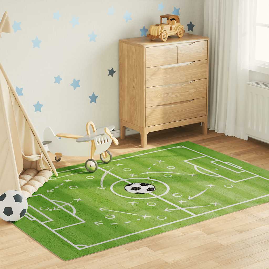 vidaXL Kids' Rug Football Pitch Washable Non-slip 160x230 cm Green