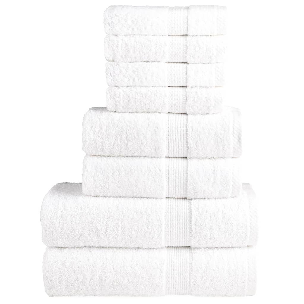 vidaXL 8-piece Towel Set SOLUND 600 gsm white