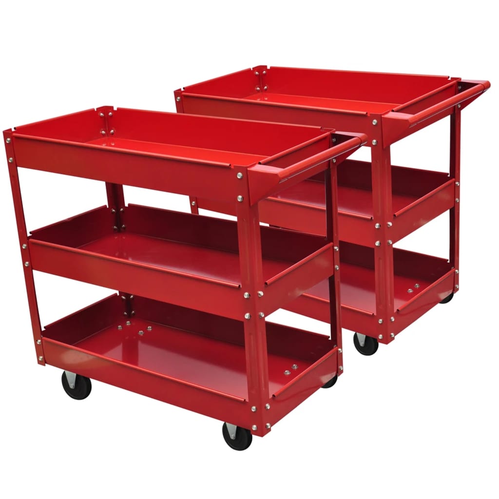 vidaXL Gereedschapswagen 100 kg rood