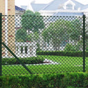 vidaXL Mesh Fence with Posts 1.25x15 m Steel Green