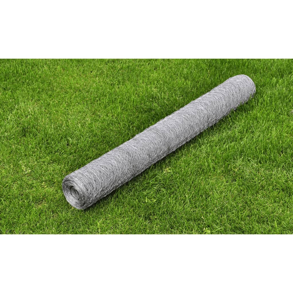 vidaXL Chicken Wire 25x0.5 m with PVC Coating Green