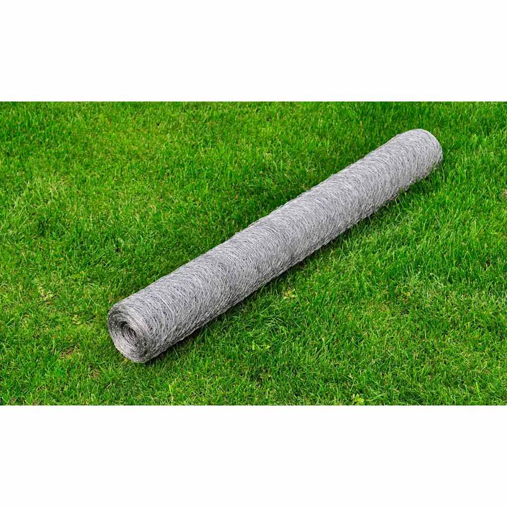 vidaXL Chicken Wire 25x0.75 m Steel with PVC Coating Green