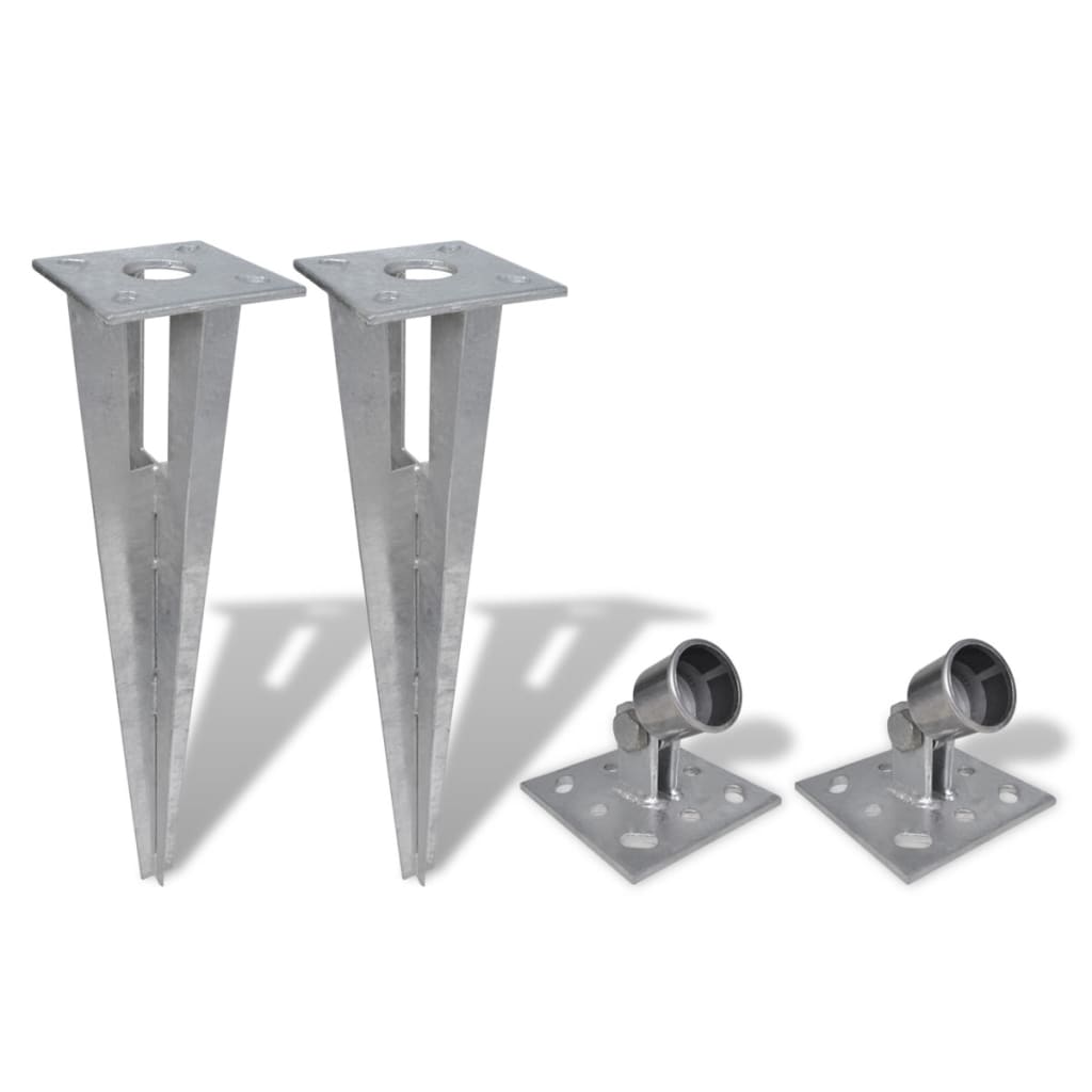 vidaXL Support Post Spikes 2 pcs Steel