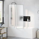 vidaXL Douchescherm Zwart 120 x 2 x 117 cm Aluminium en PP