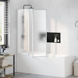 vidaXL Douchescherm Zwart 120 x 2 x 117 cm Aluminium en PP
