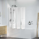 Shower and bath screen 140 x 168 cm 7 panels with towel rail