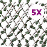 vidaXL Garden Trellis 5 pcs with Artificial Leaves 180x90 cm Willow