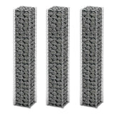vidaXL 3-delige Schanskorfset 25x25x100 cm gegalvaniseerd draad