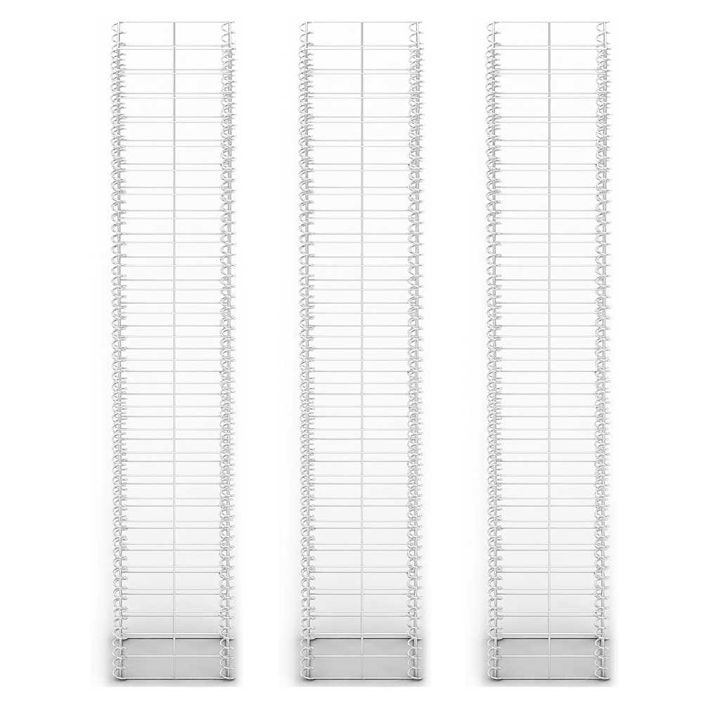 vidaXL 3-delige Schanskorfset 25x25x100 cm gegalvaniseerd draad