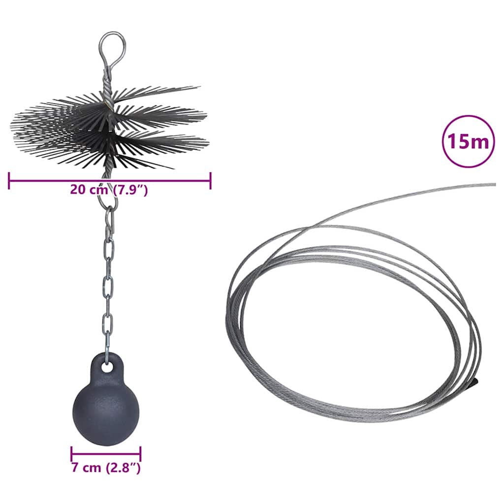 Chimney Sweeping Brush Round Ø 15 cm