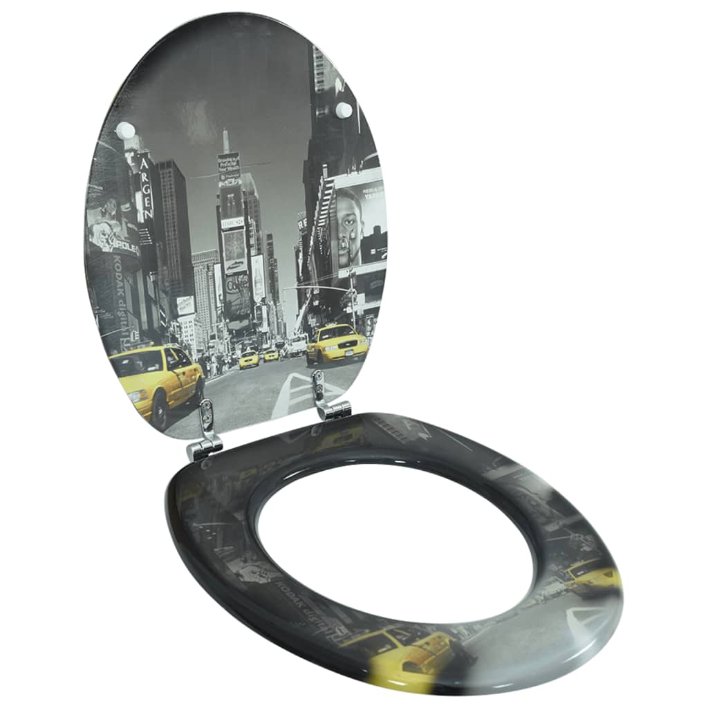 vidaXL Toilet Seat Soft Close Simple Design MDF White