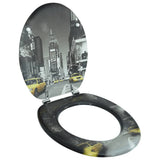 vidaXL Toilet Seat Soft Close Simple Design MDF White