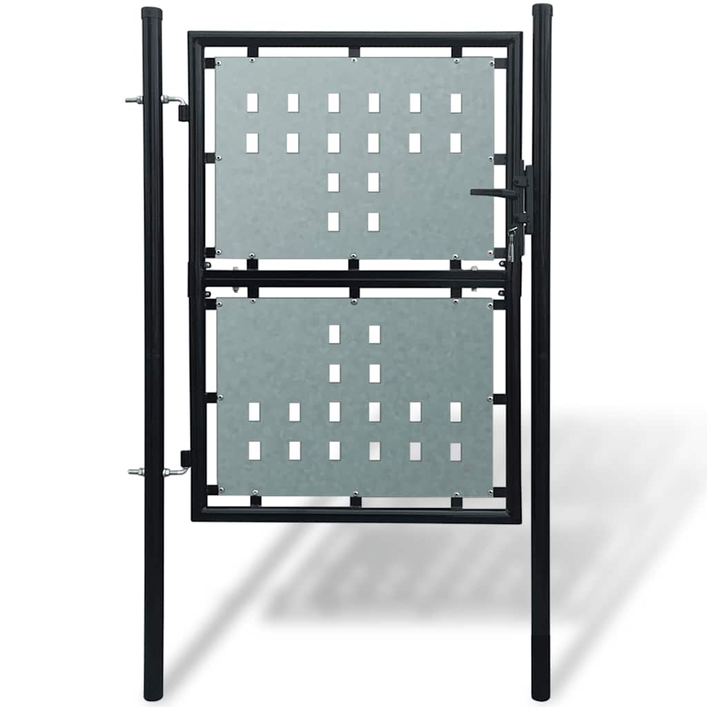 vidaXL Black Single Door Fence Gate 100x75 cm