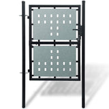 vidaXL Black Single Door Fence Gate 100x75 cm
