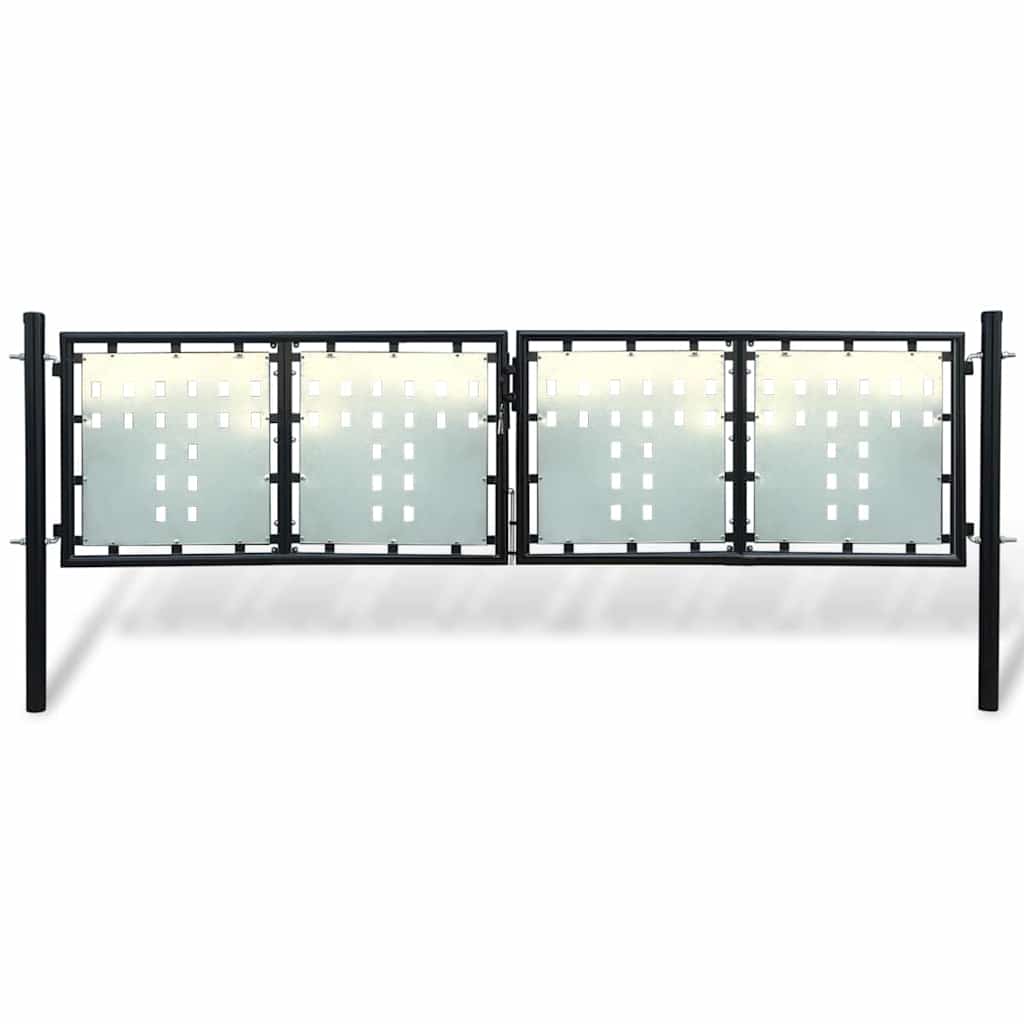 vidaXL Black Single Door Fence Gate 100x75 cm