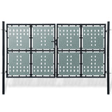 vidaXL Black Single Door Fence Gate 100x75 cm