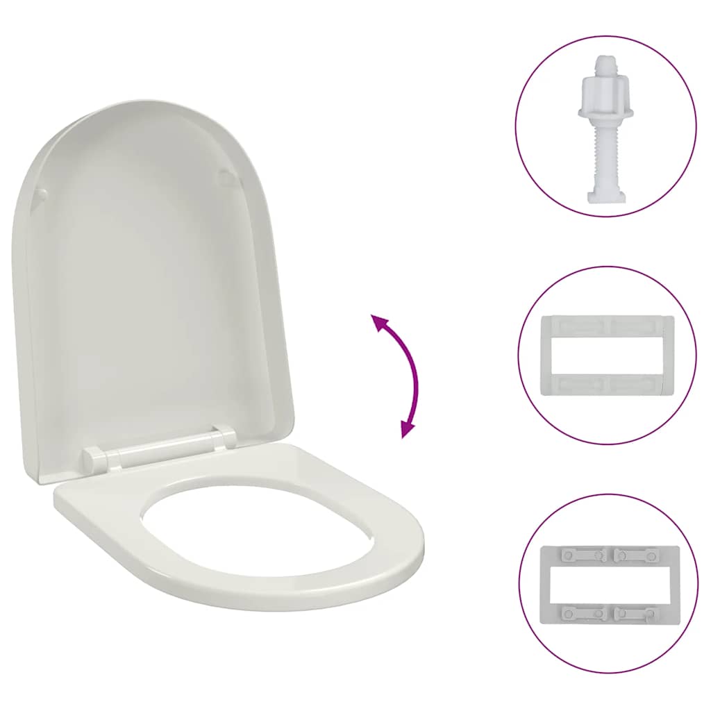vidaXL Toiletbril soft-close ovaal wit