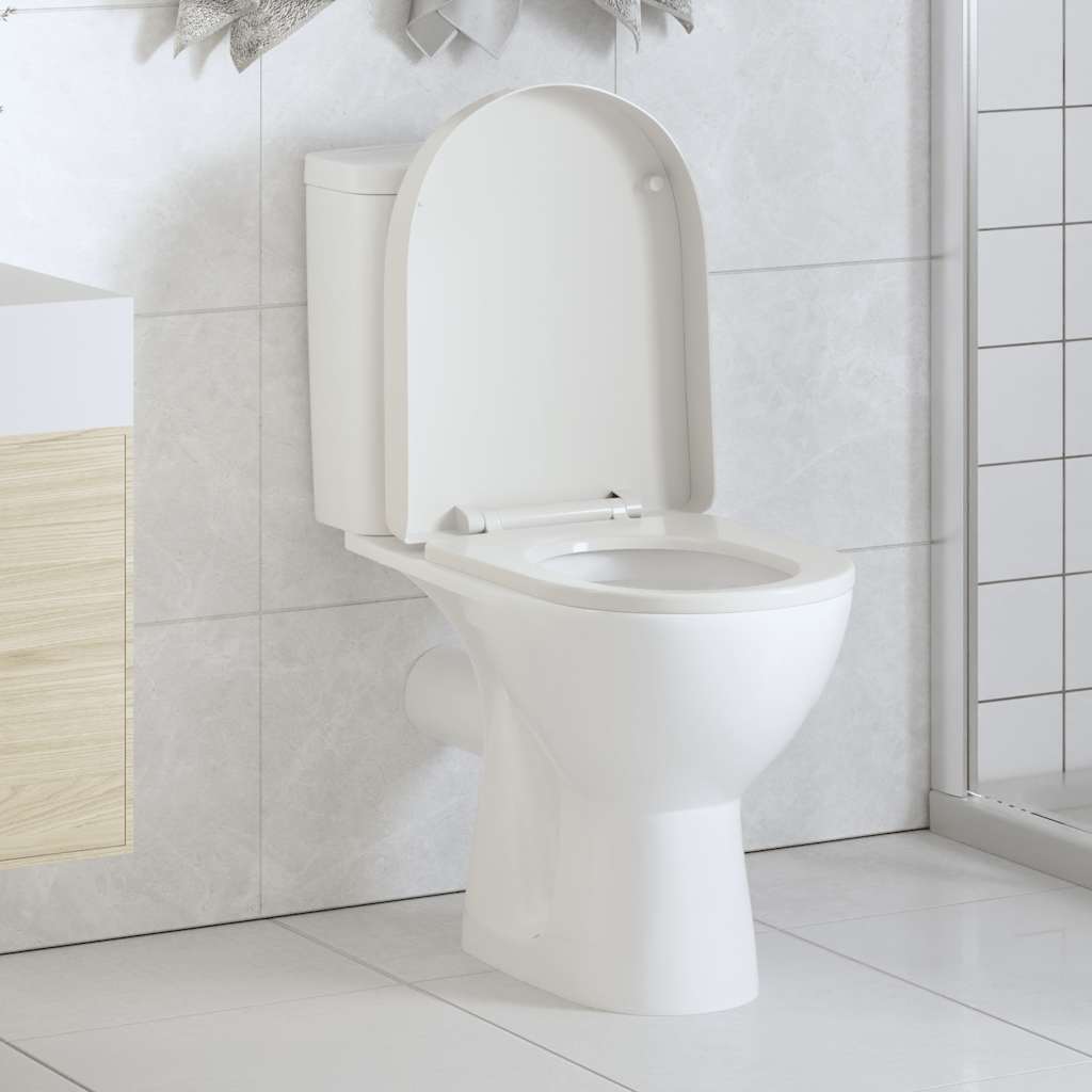 vidaXL Toiletbril soft-close ovaal wit