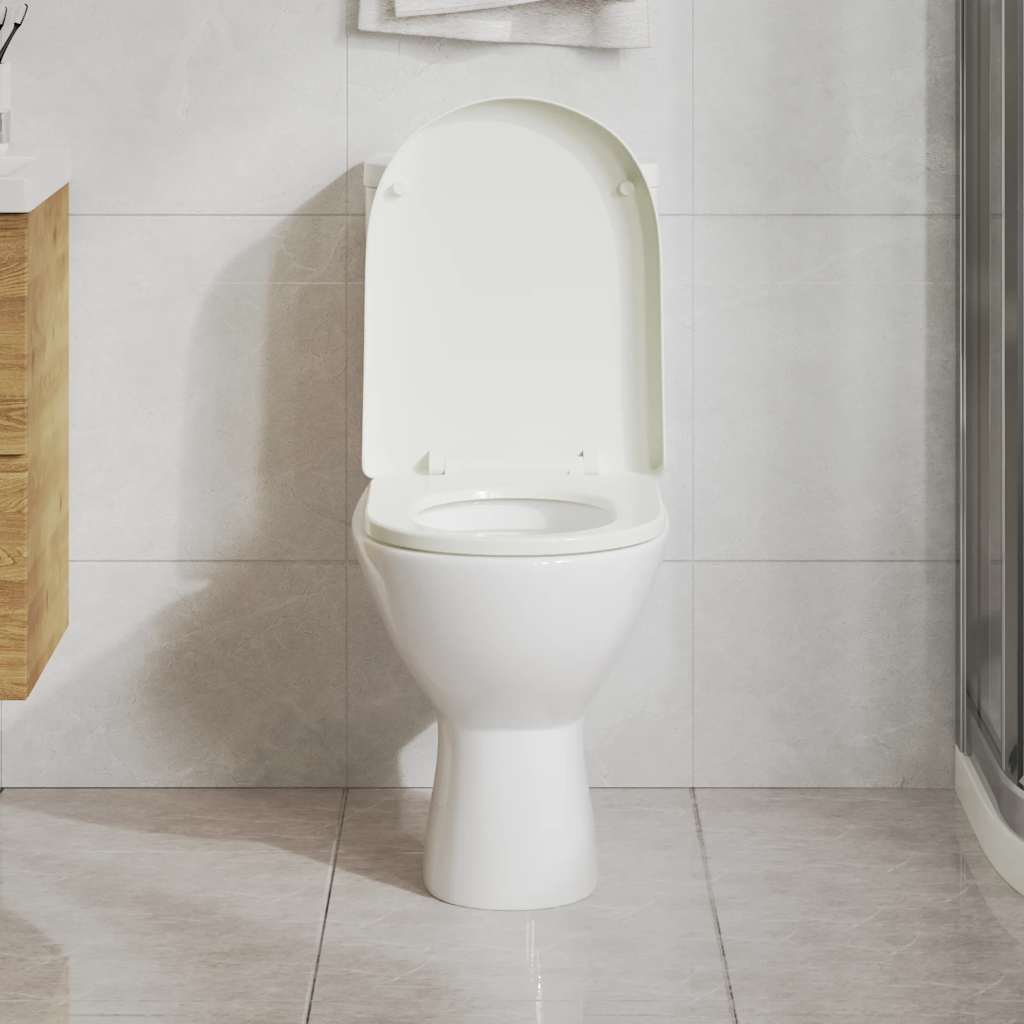 vidaXL Toiletbril soft-close ovaal wit