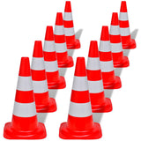 vidaXL Traffic Cone Reflective 50 cm Red and White 10 pcs