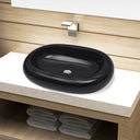 Luxe keramische wasbak ovaal 63 x 42 cm (wit)
