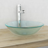vidaXL Tempered Glass Wash Basin 42 cm Transparent