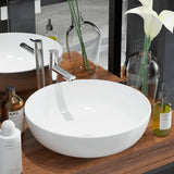 vidaXL Round Wash Basin White 41.5x13.5 cm Ceramic